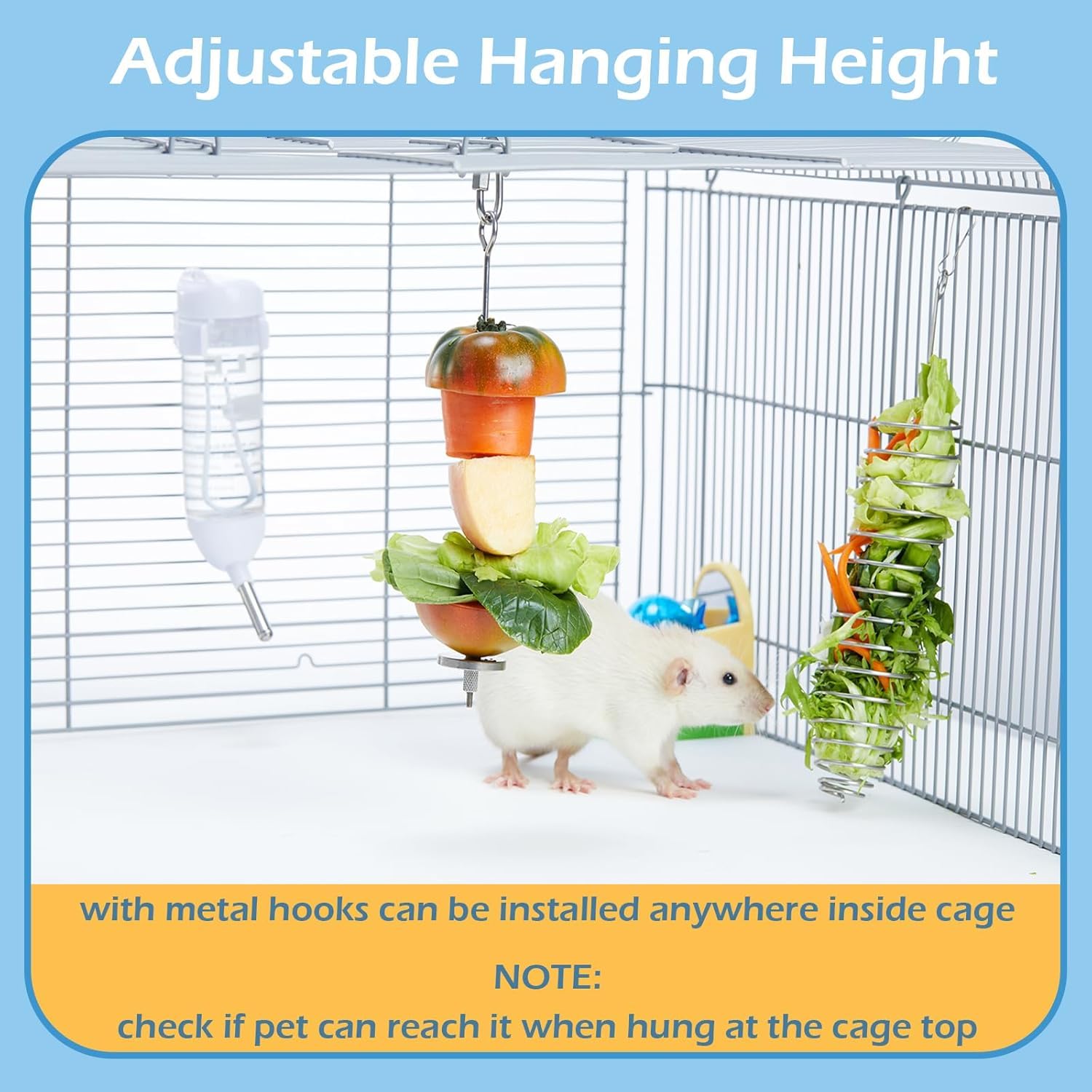 Jevnd 2Pcs Rat Enrichment Toys, 304 Stainless Steel Rat Foraging Toy For Fruit Vegetable Holder, Fancy Mice Cage Accessories Puz
